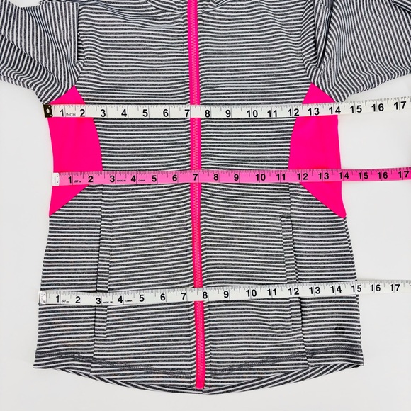 90 Degree by Reflex Grey & White Striped Girls' Hoodie with Pink Accents, 10 - Picture 10 of 13